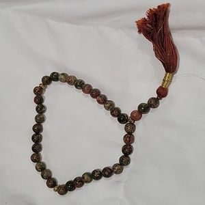36 stone Unakite Mala. Buddhist Mala Prayer Beads, Meditation Beads